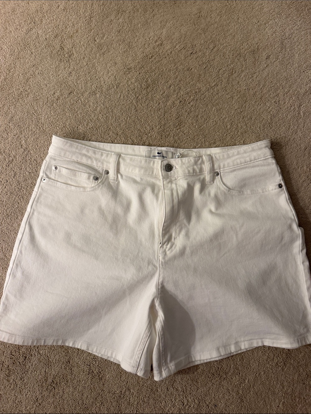 Vineyard Vines White Denim High-Rise Jean Shorts